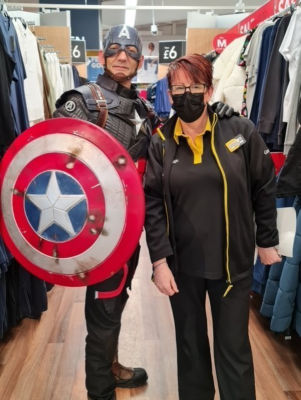 Captain America shops at Asda Grantham | Asda Grantham