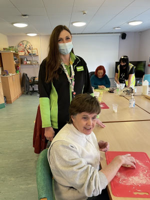 Making cheese scones with service users at Headway Bristol  | Asda Longwell Green