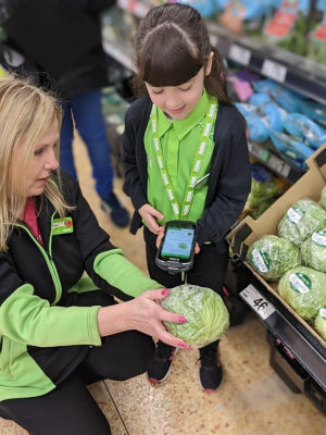 Amelia dresses as Asda colleague like mum Kim Weaver from Asda Waterlooville