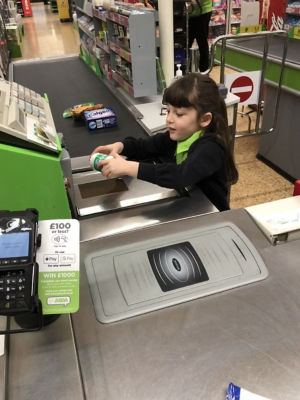 Amelia dresses as Asda colleague like mum Kim Weaver from Asda Waterlooville