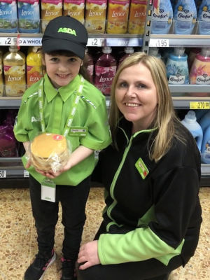Amelia dresses as Asda colleague like mum Kim Weaver from Asda Waterlooville