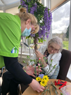 Flower arranging at The Grange nursing home | Asda Basingstoke