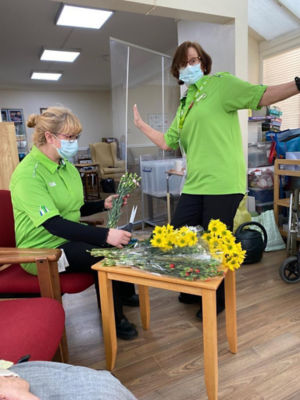 Flower arranging at The Grange nursing home | Asda Basingstoke