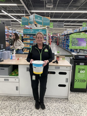 Support Ukraine collection buckets | Asda Blackburn