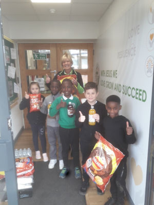 St Patrick's Catholic School received crisps and pop donation | Asda Coventry