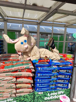 Easter bunny supporting Tickled Pink | Asda Gateshead