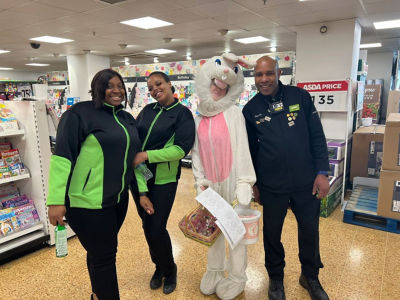 Easter Bunny fundraising for Tickled Pink  | Asda Charlton