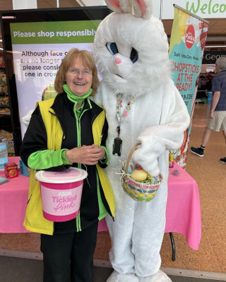 Tickled Pink fundraising with the Easter Bunny | Asda Longwell Green