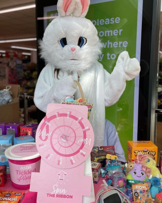 Tickled Pink fundraising with the Easter Bunny | Asda Longwell Green