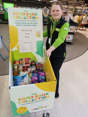 Donations to Brierley Hill Food bank.  | Asda Dudley