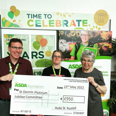 Jubilee Cheque Presentation  | Asda St Austell