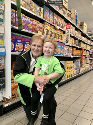 Hudson Wickens and Mags Lunn at Asda Darlington Neasham Road