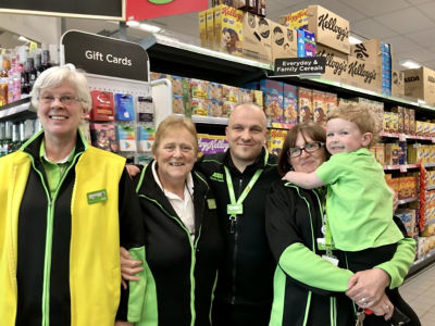 Hudson Wickens and Mags Lunn at Asda Darlington Neasham Road