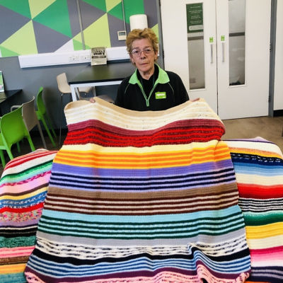 Kath crochets for Ukrainian refugees | Asda Waterlooville