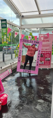 Getting soaked for Tickled Pink | Asda Wolstanton