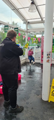 Getting soaked for Tickled Pink | Asda Wolstanton