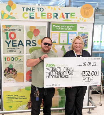 Foundation grant for Craig's Cabin | Asda St Leonards on Sea