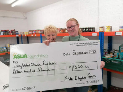 Living Waters Church Storehouse Foodbank received £1,500 grant | Asda Clayton Green