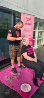 Hilary braves the shave for Tickled Pink  | Asda Wolstanton