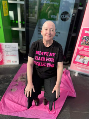 Hilary braves the shave for Tickled Pink  | Asda Wolstanton