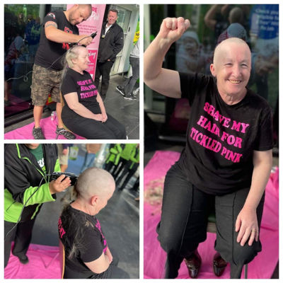 Hilary braves the shave for Tickled Pink  | Asda Wolstanton