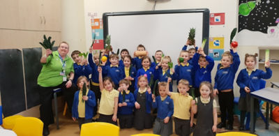 Sharon Gregory-Wareing visiting Birkdale Primary School