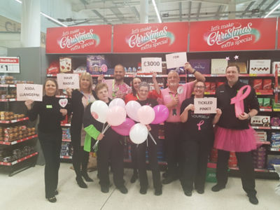 Asda Llangefni has raised £3,000 for Tickled Pink