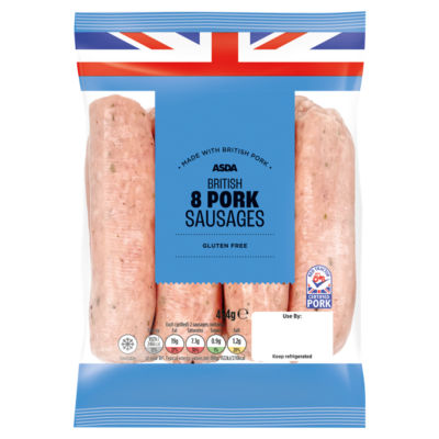 ASDA 8 Flavourful Pork Sausages 454g