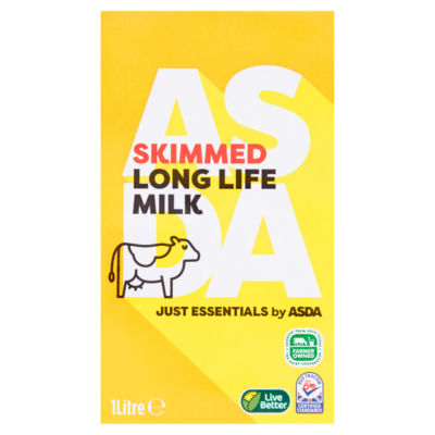 JUST ESSENTIALS by ASDA Skimmed Long Life Milk 1 Litre