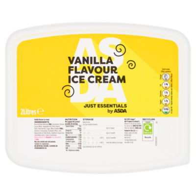 JUST ESSENTIALS by ASDA Just Essentials by  Vanilla Flavour Ice Cream 2 Litres