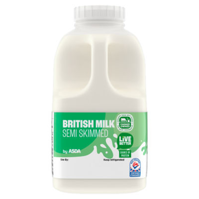 ASDA Northern Irish Semi Skimmed Milk 1 Pint / 568ml