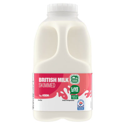 ASDA Northern Irish Skimmed Milk 1 Pint/568ml