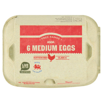 ASDA 6 Free Range Medium Eggs