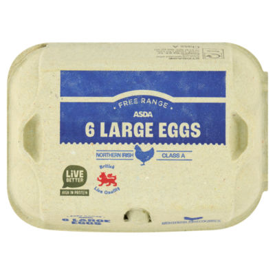 ASDA Free Range 6 Large Eggs