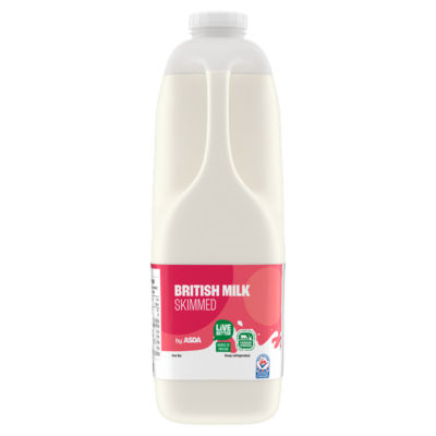 ASDA British Milk Skimmed 2 Pints/1136ml