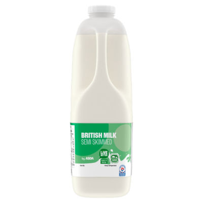 ASDA British Milk Semi Skimmed 2 Pints/1136ml