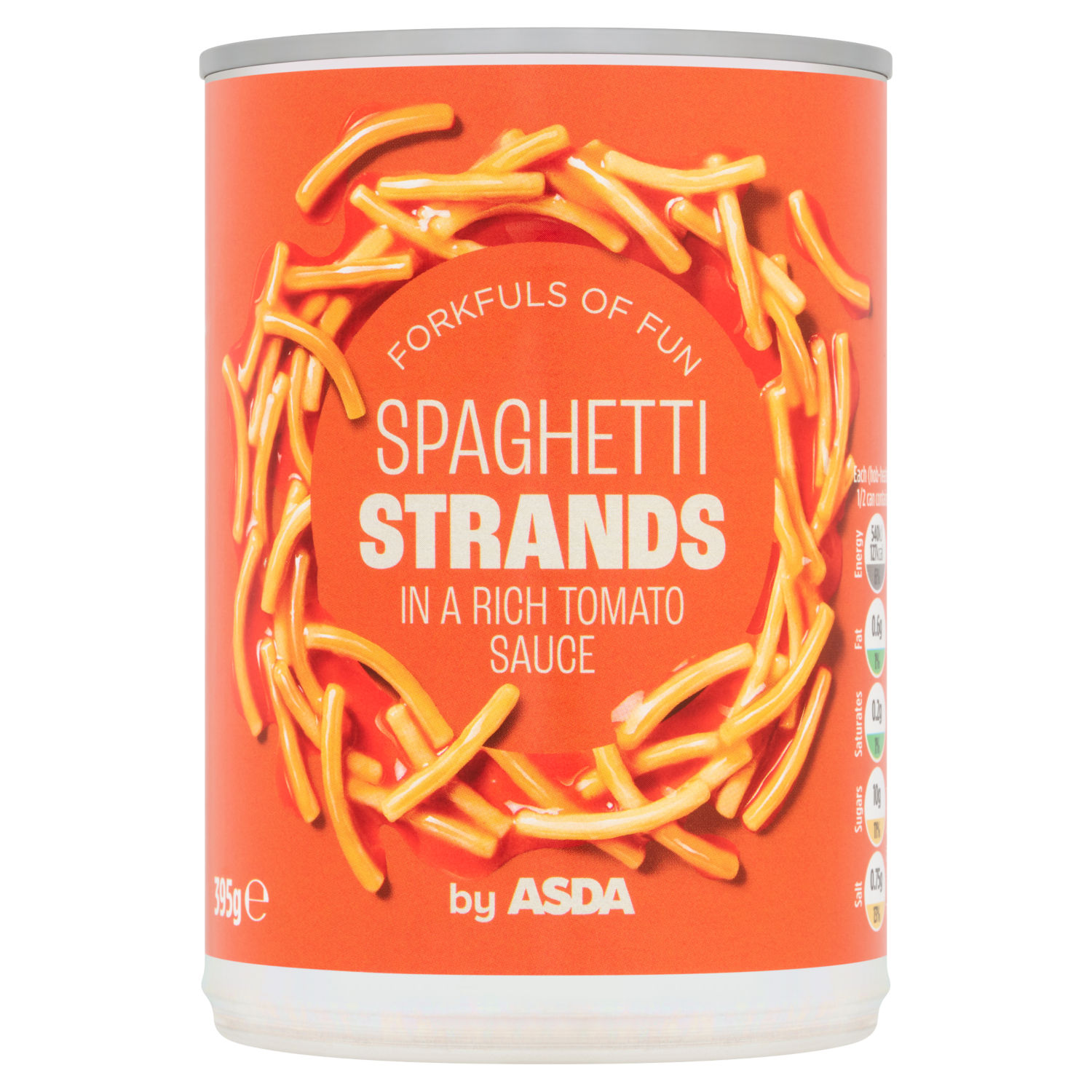 ASDA Spaghetti Strands in Tomato Sauce Canned Pasta 395g
