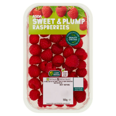 ASDA Sweet & Plump Raspberries 150g