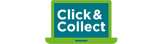 Icon of click & collect on a laptop