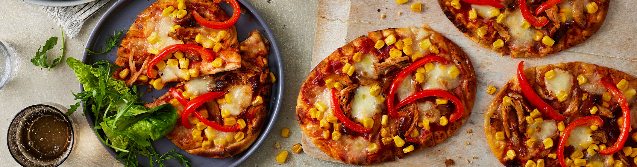 Chicken & Pepper Flatbread Pizza
