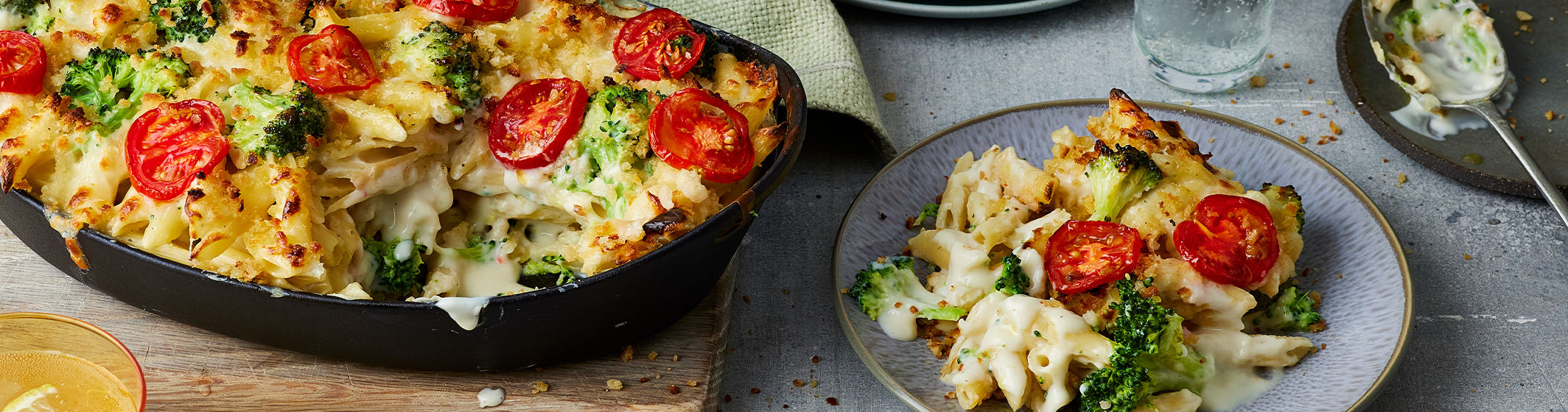 Creamy Mozzarella & Broccoli Pasta Bake