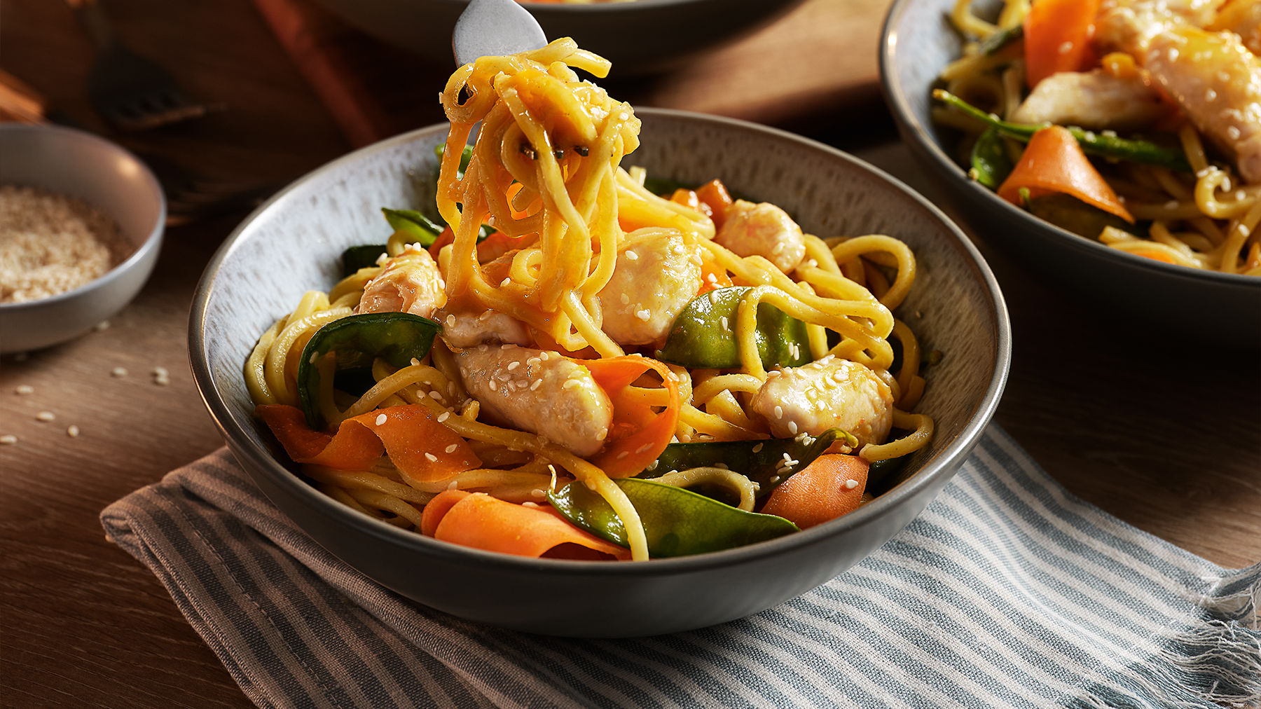 Sticky Chicken, Carrot & Orange Noodles