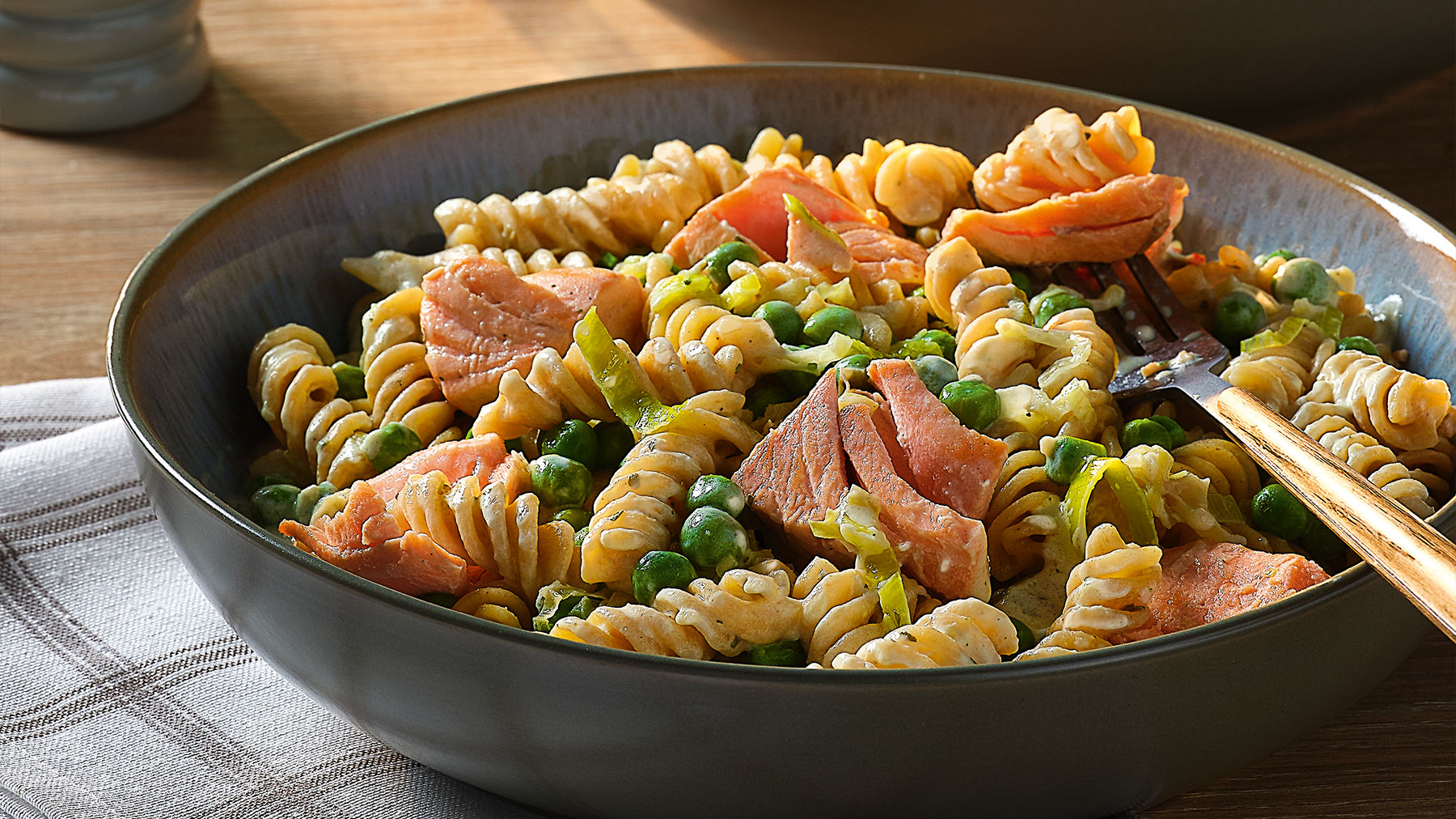 Creamy Salmon Pasta with Peas