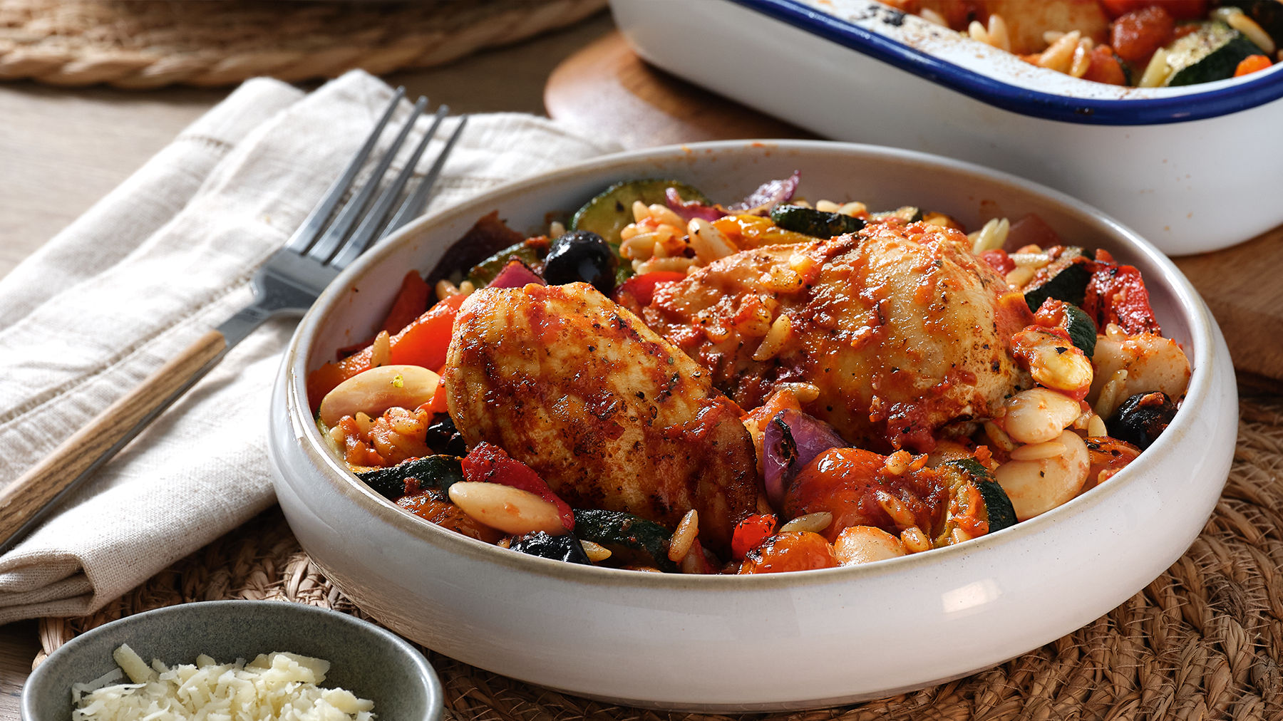 Italian Chicken and Orzo Bake