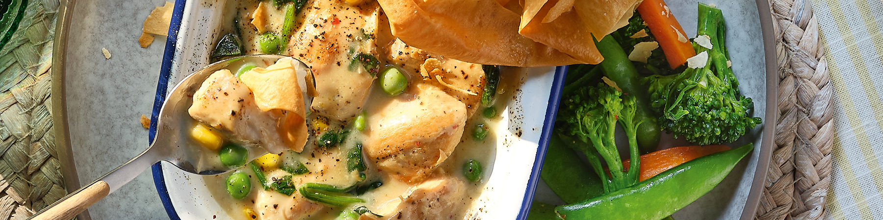 Chicken, Sweetcorn & Spinach Filo Pie