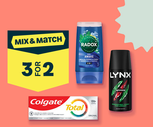 3 for 2 Mix & Match offer