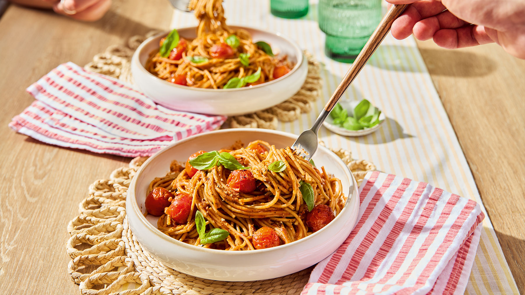 Roasted Cherry Tomato & Pesto Pasta