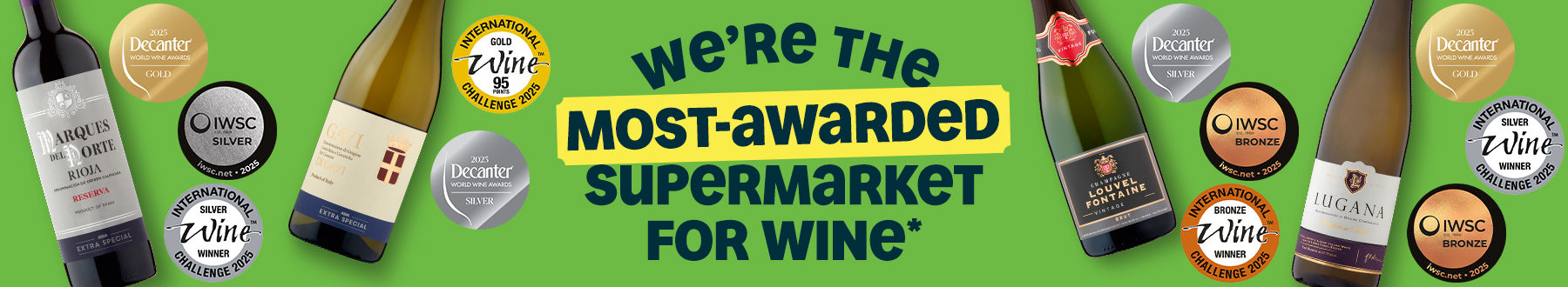 We're the Most-Awarded Supermarket for Wine.