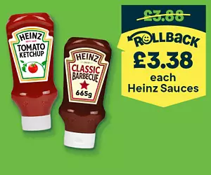 Heinz Tomato Ketchup 700g & Heinz Classic Barbecue Sauce 665g on Rollback.