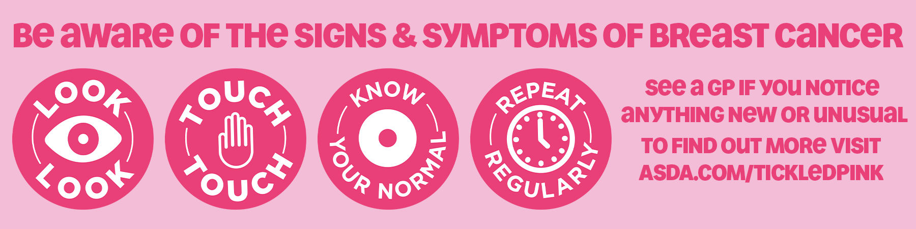 Be aware of the signs & symptoms of breast cancer.